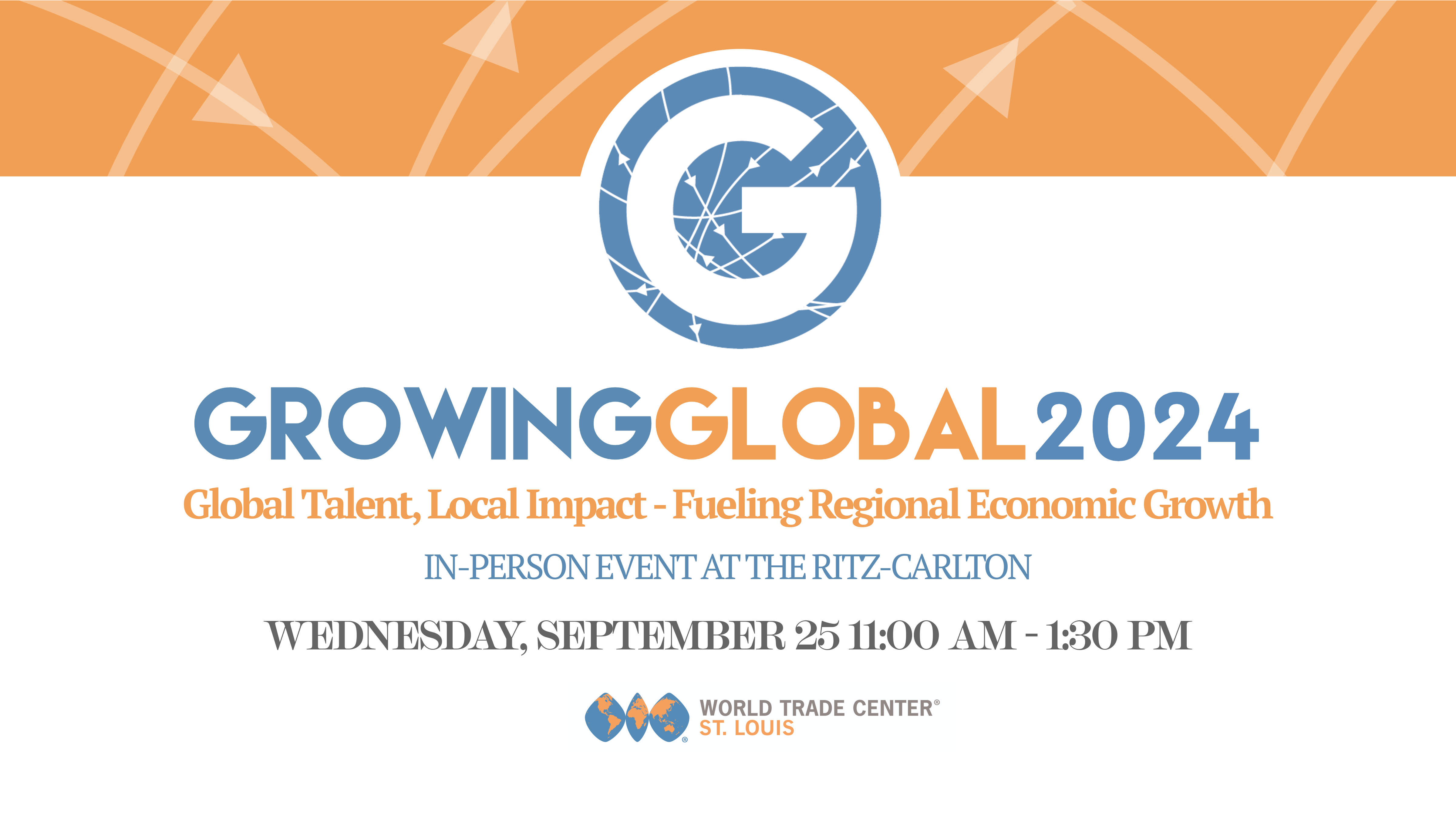 Web graphic for Growing Global 2024 "Global Talent, Local Impact - Fueling Regional Economic Growth"