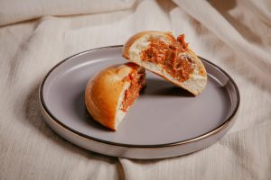 Baked goods lay stylized on a plate 