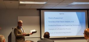 John Hixson, VP of the Defense Initiatives dept.at the STL Partnership presents information about Renishaw at the RAMP meeting on February 25th.