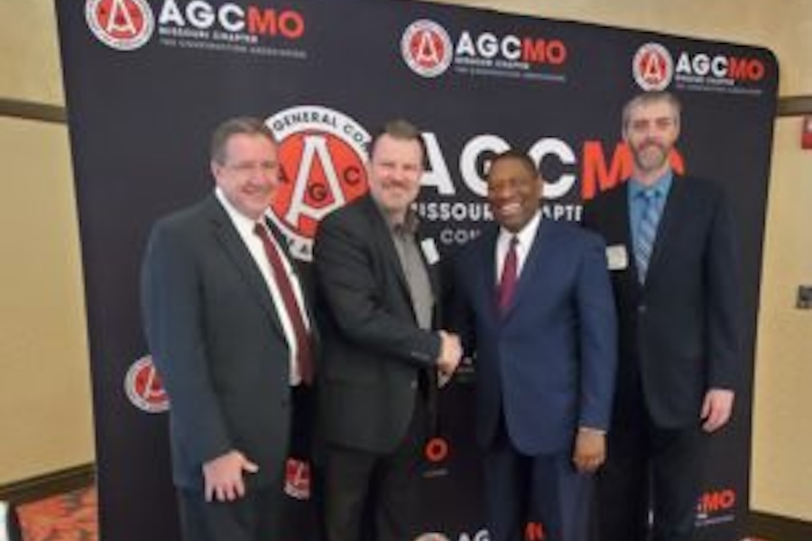 image of From left to right: Kevin Kliesen, Federal Reserve Bank,Scott Drachnik, EDC Business and Community Partners, Rodney Crim, STL Partnership and Tom Evers, MoDOT at the St. Louis Regional Economic Development Panel hosted by AGCMO.