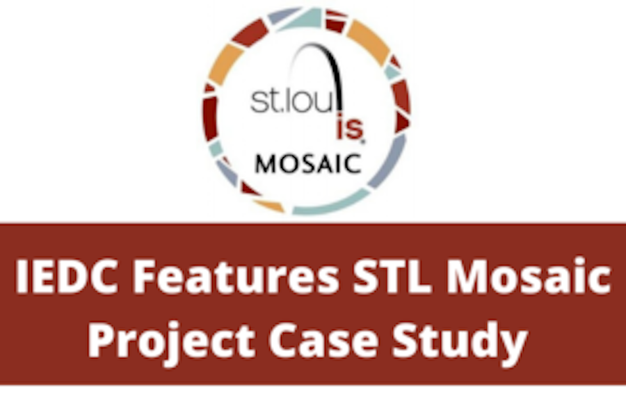 STL mosaic logo that says STL Mosaic Project IEDC Case Study