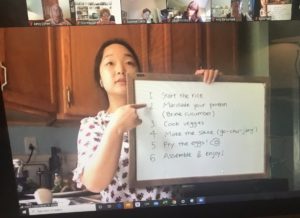 Bomi Park, Assistant Project Manager for the St. Louis Mosaic Project hosting virtual cooking class