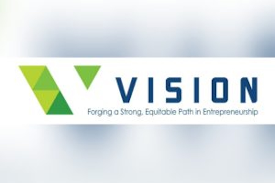 Vision logo forging a strong, equitable path in entrepreneurship