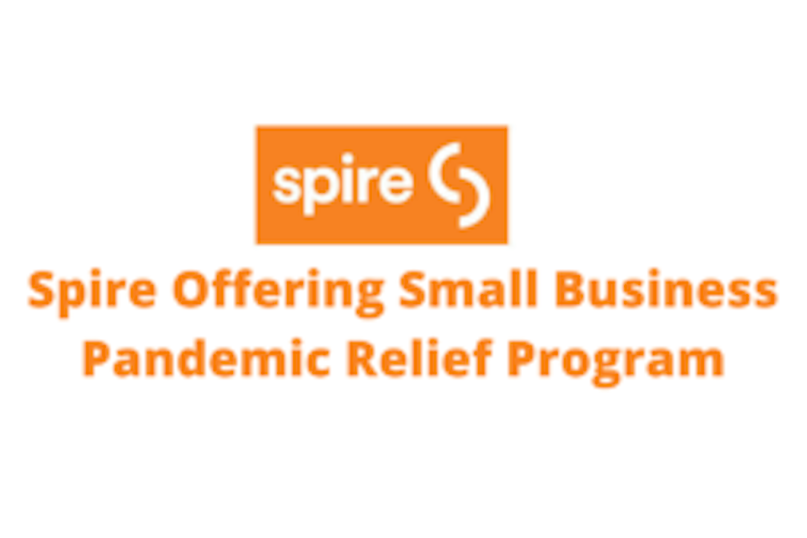 Spire logo that says Spire offering small business pandemic relief program
