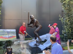 Image of a baseball statue