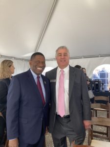 L to R: Rodney Crim, CEO and President, St. Louis Economic Development Partnership and Greg Gruber, President of Performance Food Service Middendorf stand together