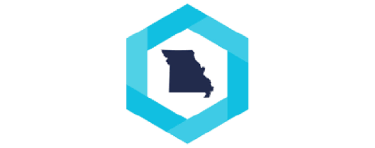 Icon of a blue hexagon with the state of Missouri inside it.
