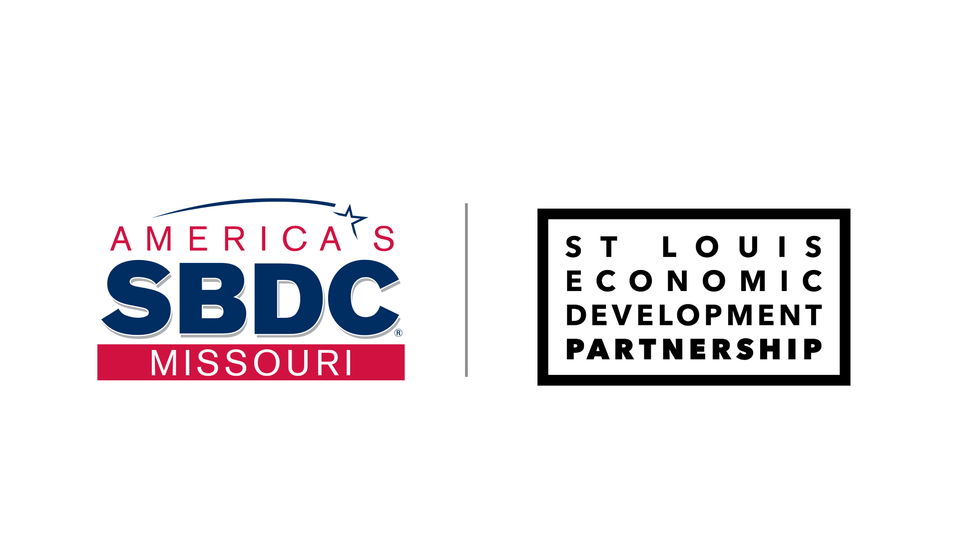America's SBDC Missouri Logo next to the St. Louis Economic Development Partnership Logo