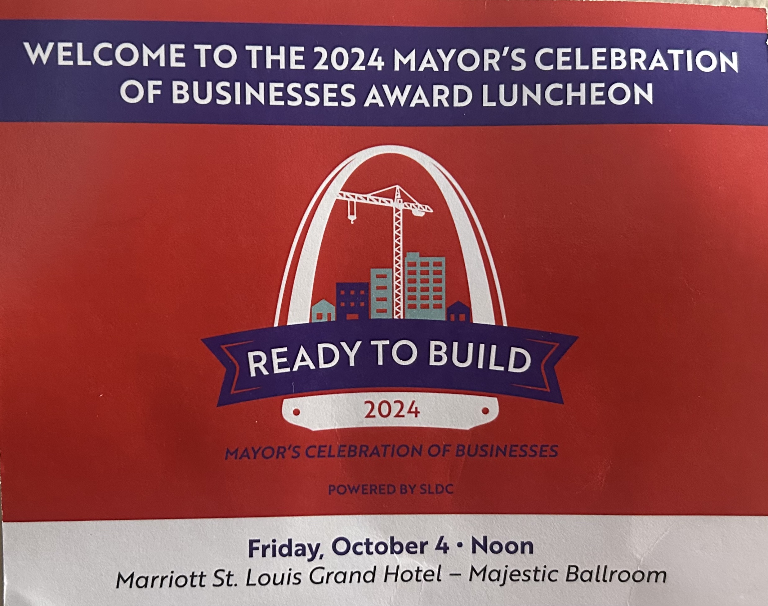 Picture of the Program from the Mayor's Luncheon with the words Ready to Build under the SLDC logo