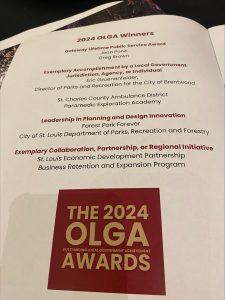 picture of a program titled the 2024 Olga awards