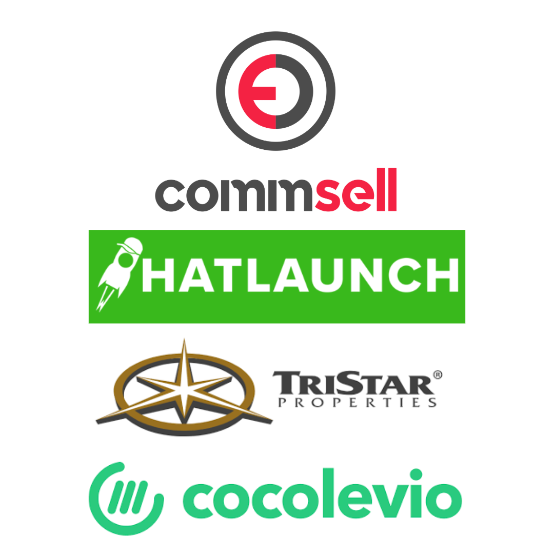 4 logos stacked upon each other. Commsell, Hatlaunch, Tristar, and cocolevio