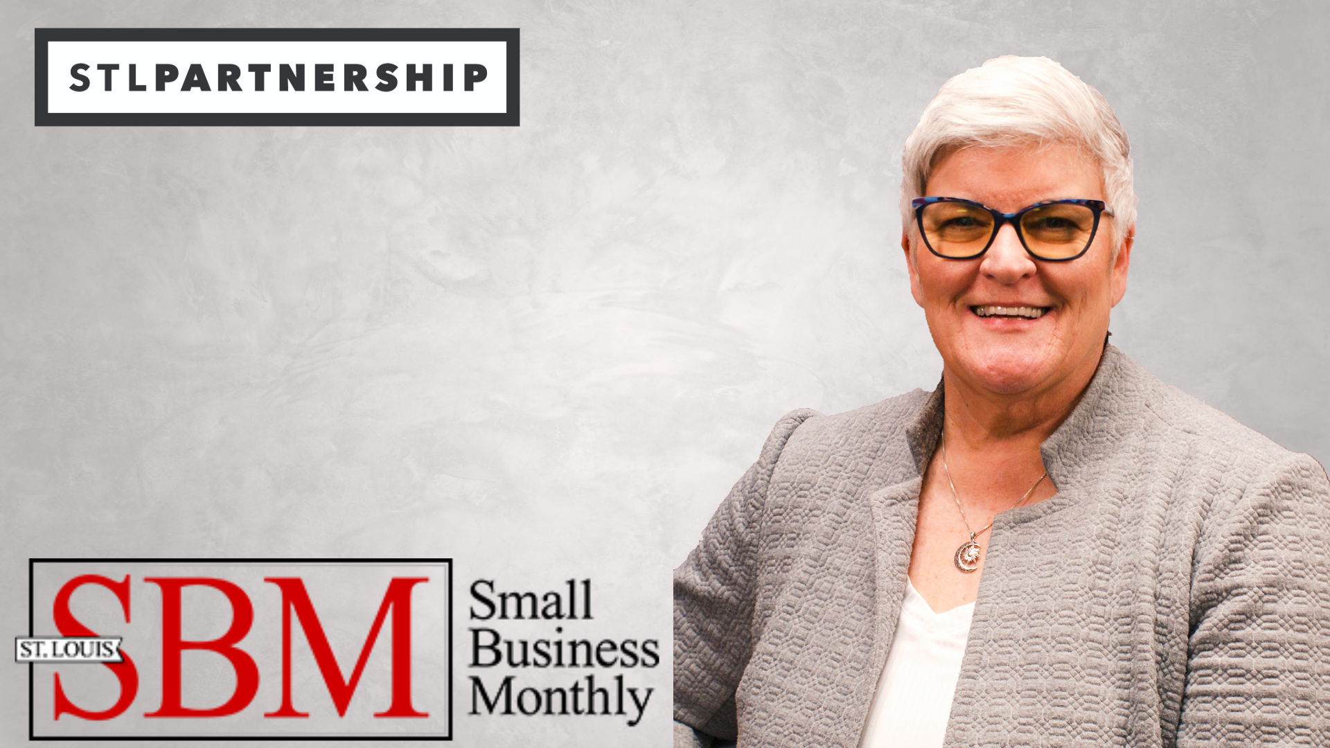 image of a woman with logos of SBM and STL Partnership near her