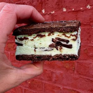 green ice cream sandwich