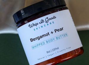 bergamot + Pear whipped body butter container