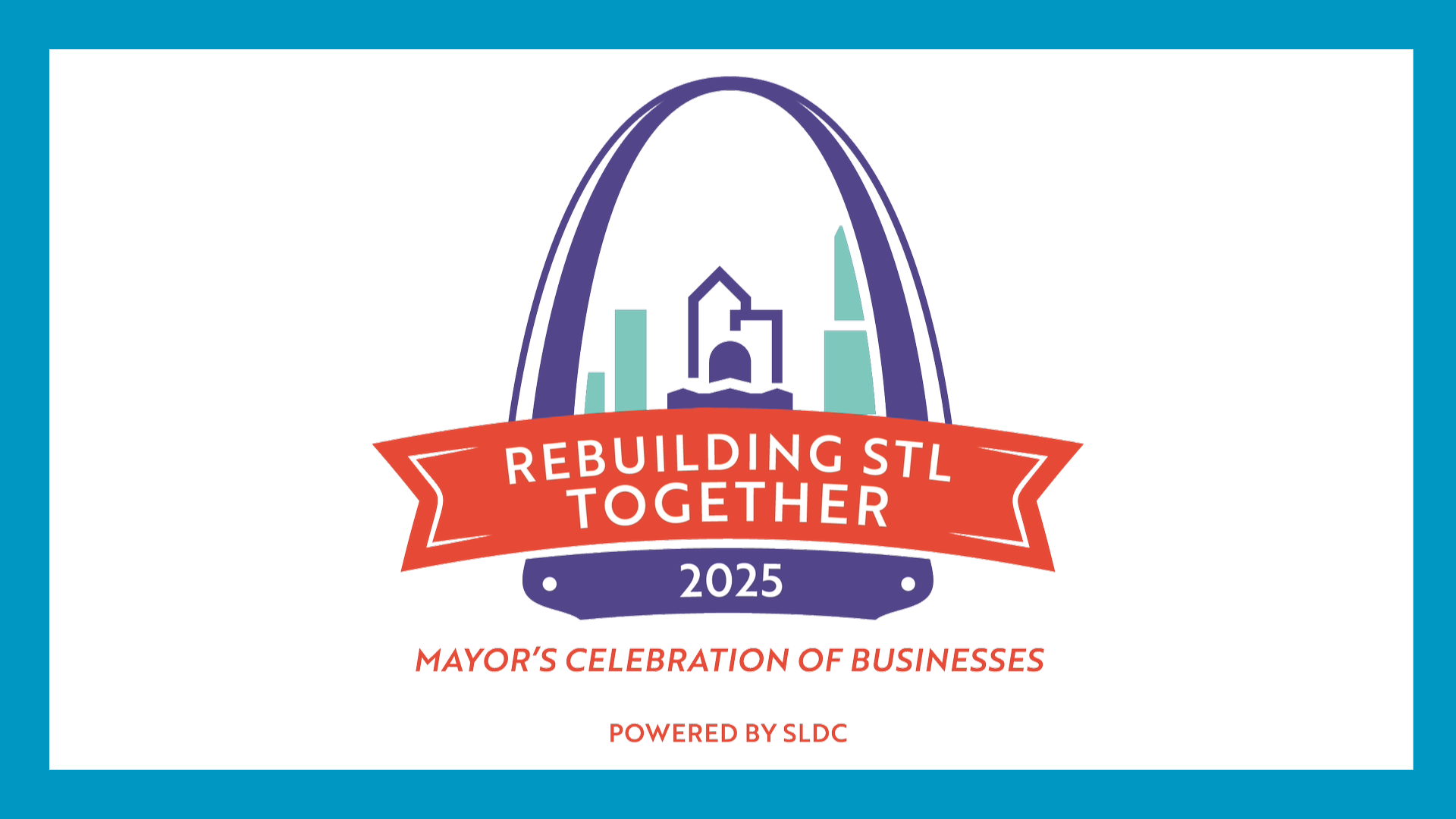 Mayor's Luncheon logo surrounded by blue rectangle