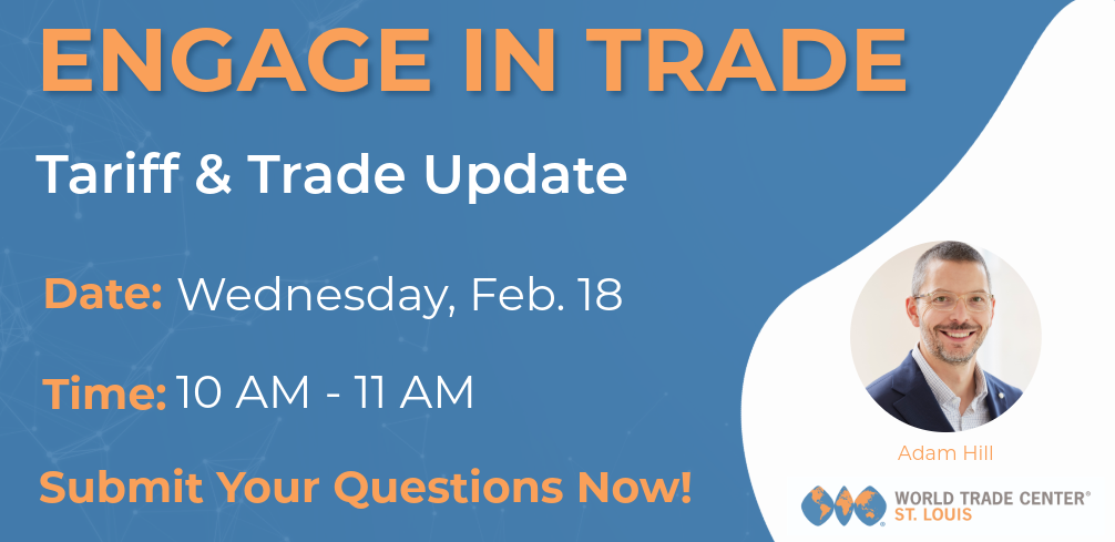 Graphic in blue orange and white detailing times/dates of engage in trade with headshot of adam hill on right side