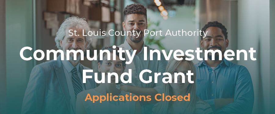 a diverse group of people smiles - pic is a gradient feathered from teal to clear. Community Investment Fund Grant language - applications closed