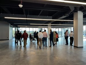 tour group inside facility